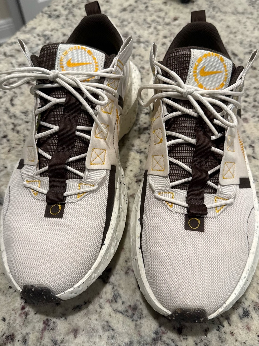Nike Men’s White and Brown React-Type Sneakers